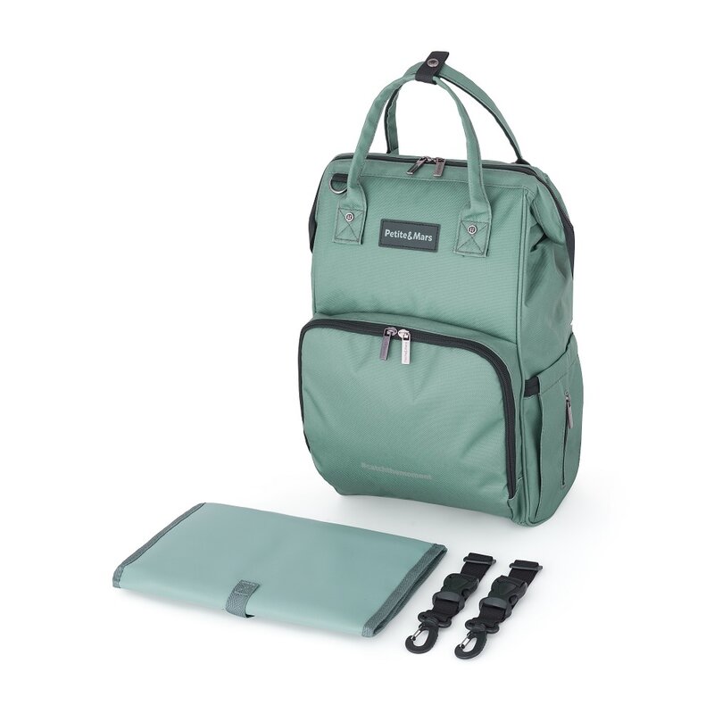 Rucsac pentru mamici PetiteMars Jack Misty Green - 2