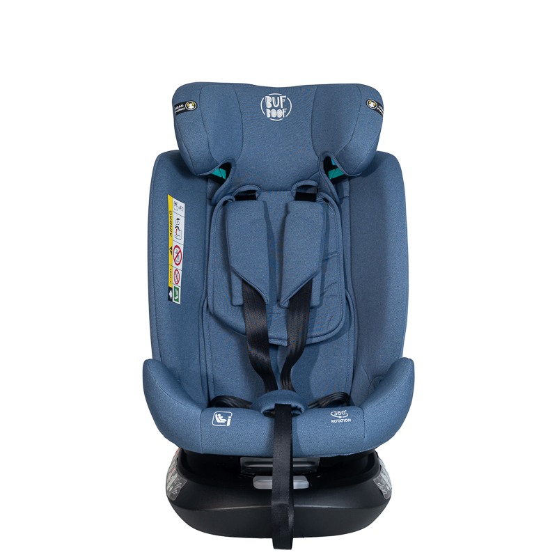 Scaun auto Deluxe Buf Boof i-Size cu isofix rotativ 360 grade 40-150 cm Saphir Blue - 3