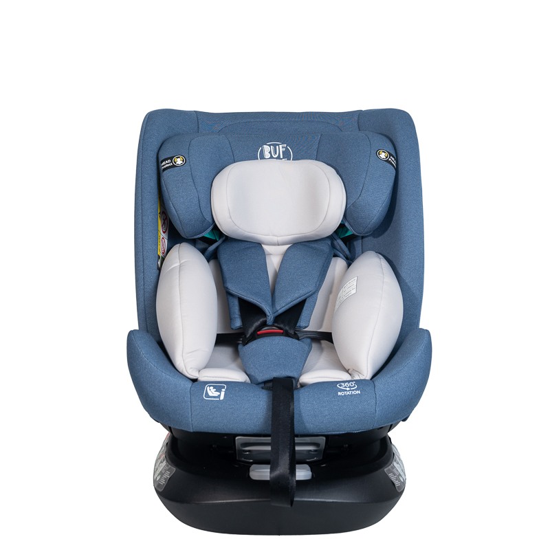 Scaun auto Deluxe Buf Boof i-Size cu isofix rotativ 360 grade 40-150 cm Saphir Blue - 6