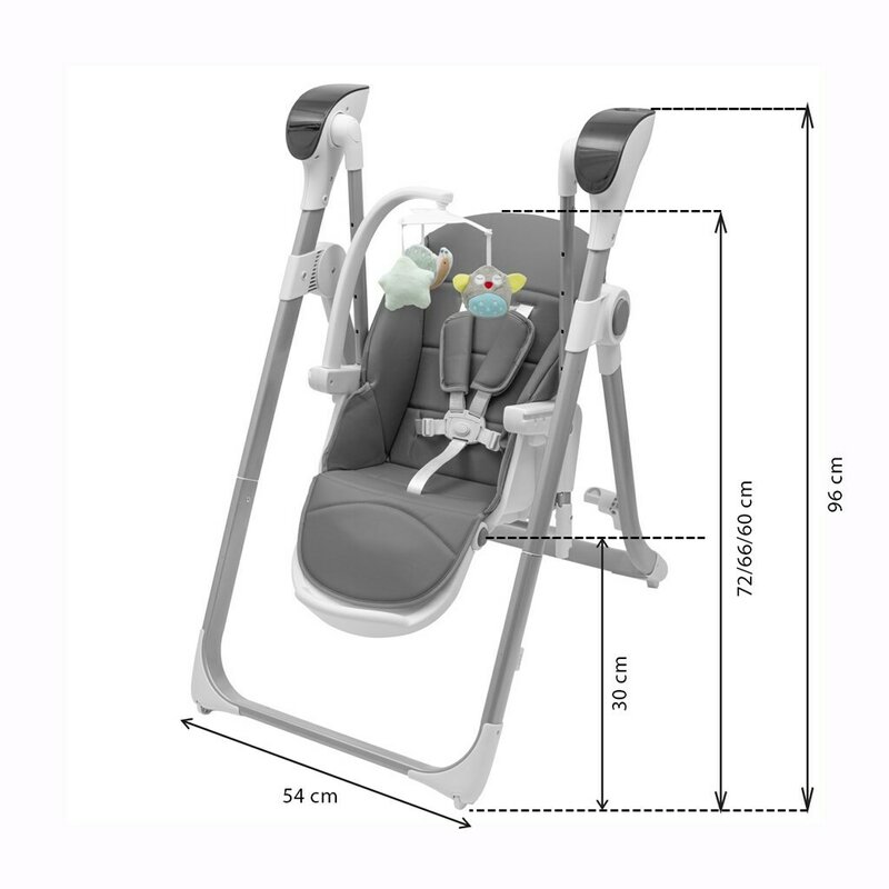 Scaun de masa 2 in 1 New Baby Smart grey - 1 | YEO