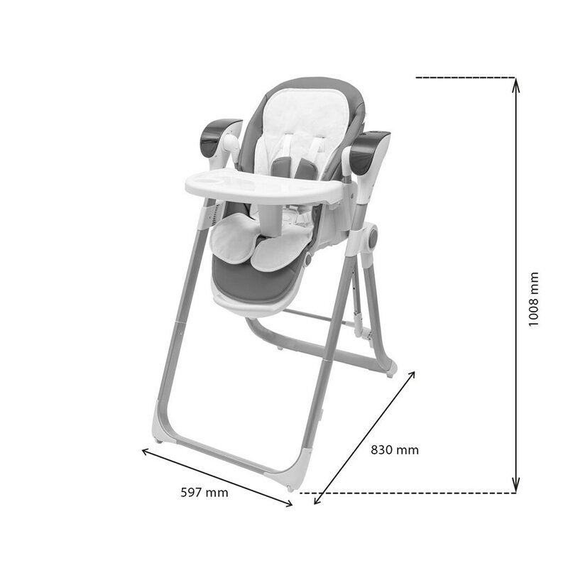 Scaun de masa 2 in 1 New Baby Smart grey - 3 | YEO