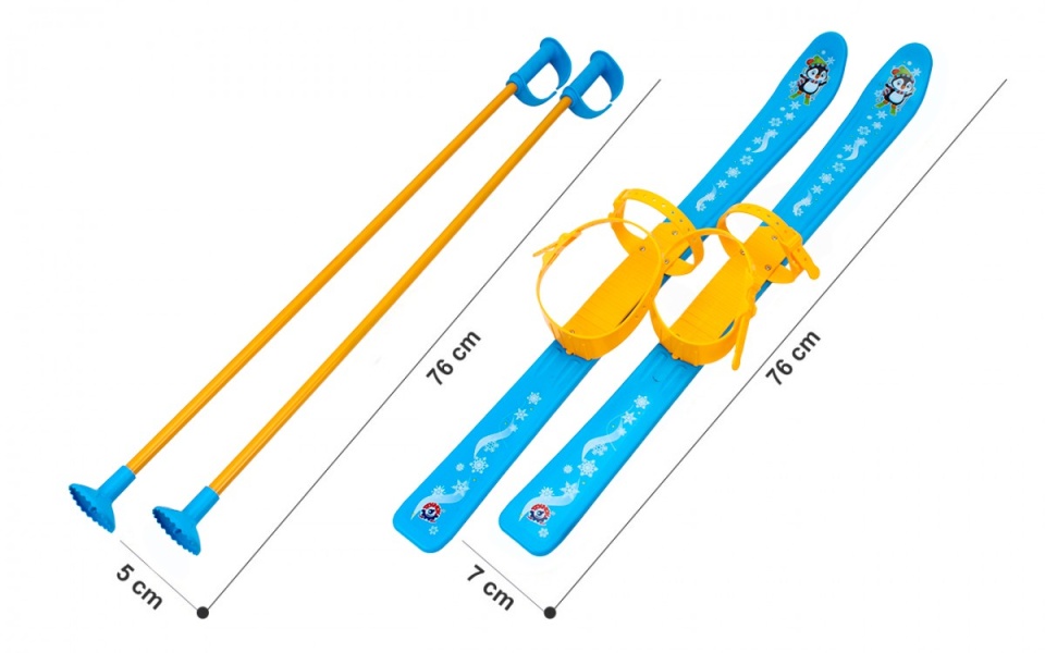 Schiuri din plastic pentru copii Technok 76 cm albastru