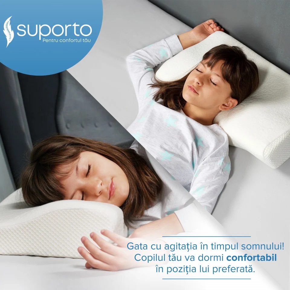 Set 4 perne cu suport cervical din spuma cu memorie pentru copii 12-16 ani Suporto - 5