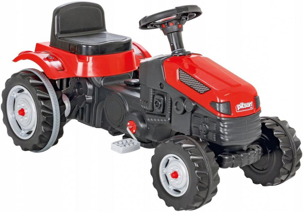 Tractor cu pedale pentru copii  de la 3ani pana la 50kg,volan cu claxon si transmisie pe lant Pilsan Active Red - 11