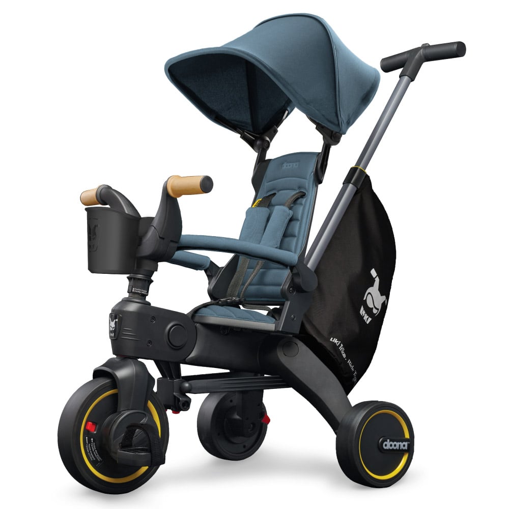 Tricicleta Liki Trike S5 Ocean Blue de la 10 luni, ultrapliabila, spatar reglabil multiple pozitii, roti de calitate superioara, geanta transport - 4 | YEO