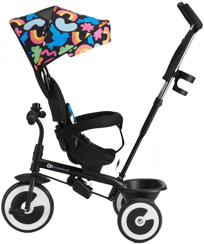 Poze Tricicleta cu sezut reversibil Kinderkraft Aston Happy Shapes cu sezut reversibil, roti din spuma Eva, suport pentru picioare, copertina XXL, frana pe rotile din spate, de la varsta de 9 luni nichiduta.ro 