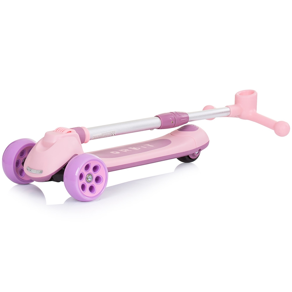 Trotineta pliabila Chipolino Orbit Pink, cadru din aluminiu, ghidon reglabil, baza anti-alunecare, roti cu lumini, greutate admisa 50 kg - 1 | YEO