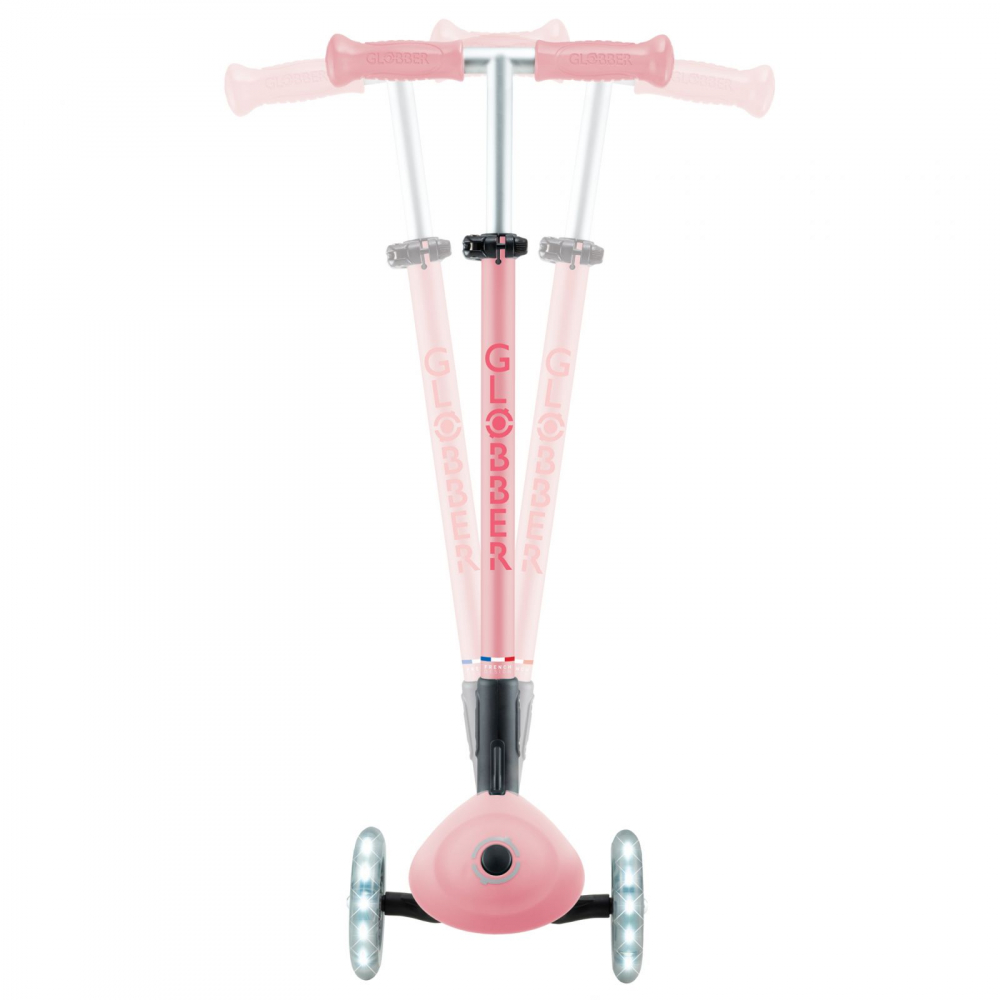 Trotineta Globber Primo roz pastel, cu lumini, pliabila ,greutate admisa 50 kg - 2 | YEO