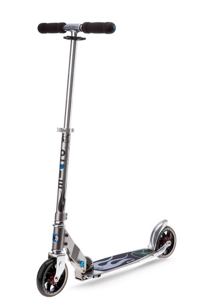 Trotineta Micro Speed Grey rapida, compacta, usoara, cadru din aluminiu, ghidon pliabil si ajustabil, greutate suportata 100 kg
