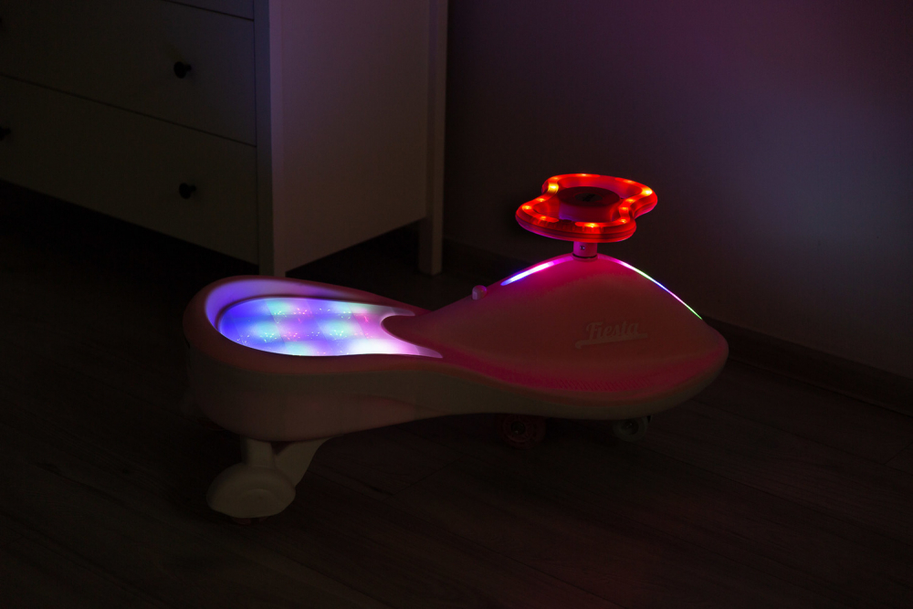 PlasmaCar copii fara pedale Toyz Fiesta BeigePurple Ride-On gravitationala cu muzica si roti din cauciuc luminoase, scaun ergonomic si spatios, greutate maxima admisa 100 kg - 8