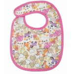 Baveta impermeabila din bumbac cu inchidere velcro  23x20cm Akuku animals Pink