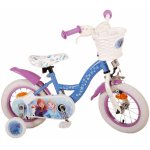 Bicicleta E&L Disney Frozen 12 inch, roti din cauciuc gonflabile, roti ajutatoare, scaun si ghidon ajustabile