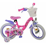 Bicicleta E&L Minnie Mouse 14 inch Cutest Ever ND, roti din cauciuc gonflabile, roti ajutatoare, scaun si ghidon ajustabile
