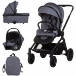 Carucior Chipolino Magnum 3 in 1 anthracite cu suspensii, cadru din aluminiu, rucsac, husa picioare, greutate admisa 22 kg