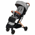 Carucior sport AppeKids Travel Grey ultracompact, tip troller, suspensii, spatar reglabil, suport picioare ajustabil, bara frontala detasabila
