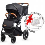 Carucior modular 2in1 Coccolle Nessia Diamond black + Balansoar bebelusi Coccolle Velio Butternut cadou