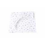 Cearsaf patut 120x60 cm bumbac model stelute mici bleu