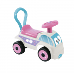Masina fara pedale Foot to Floor alb/roz, cu volan, spatar, spatiu de depozitare, claxon