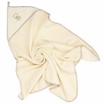 Prosop de baie Bocioland, Cu gluga, 100% bumbac, 100x100 cm, Teddy Bear, Ecru