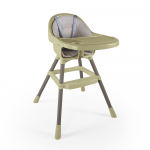 Scaun de masa premium cu perna verde eco, centura de siguranta in 3 puncte, perna moale si ergonomica, tava detasabila, greutate suportata 15 kg