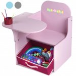 Set masuta cu scaun incorporat pentru copii 3 in 1 din lemn Mdf 3-6 ani roz