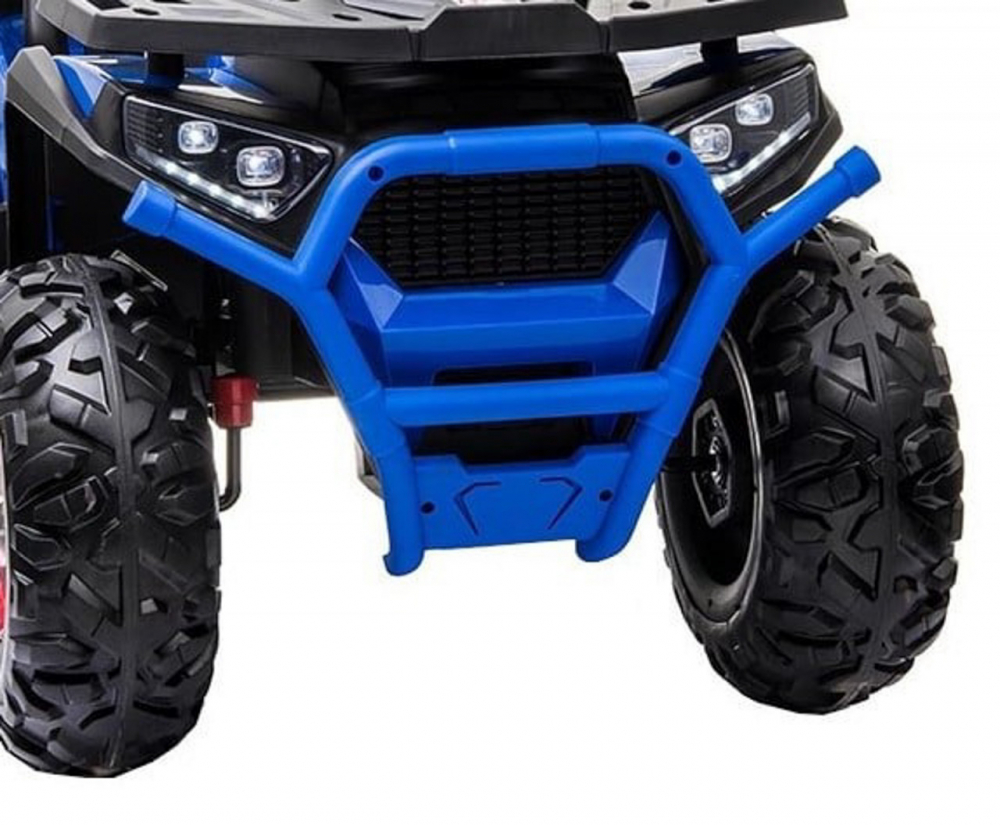 ATV electric pentru copii Novokids Desert Rider Albastru cu acumulator, Faruri luminoase, Roti din Cauciuc EVA, 3-12 ani, maxim 50 kg, 2 Baterii de 12V, Mp3USB, 2 Viteze, Lungime 111 cm, Model Offroad - 1