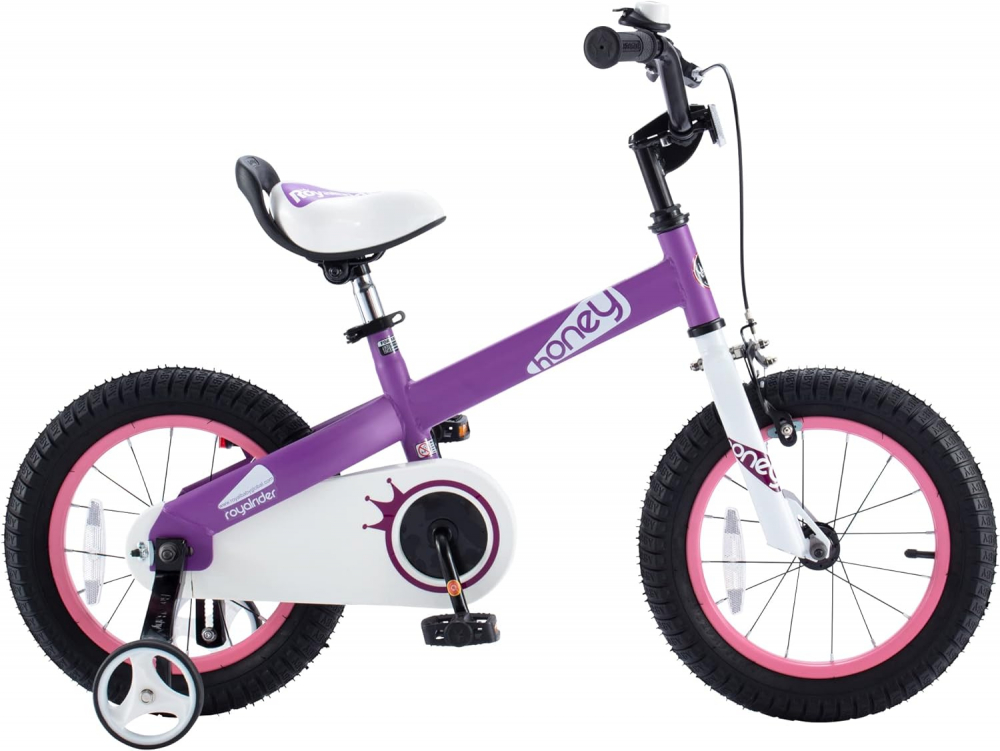 Bicicleta pentru copii Royal Baby Honey Children Mov 14 inch, Frana fata C-Brake, Frana spate Torpedo, Roti Ajutatoare, varsta 3-5 ani