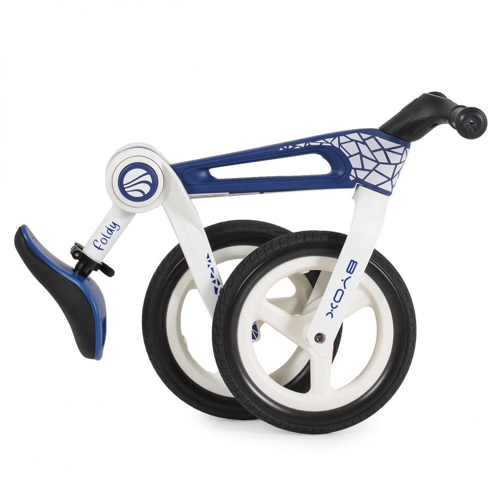 Bicicleta de echilibru fara pedale pentru copii Byox Foldy Blue, Design pliabil, Roti 12 inch din PU rezistent, Sezut ergonomic reglabil, Manere confortabile antiderapante, Varsta recomandata 2ani+ - 1 | YEO