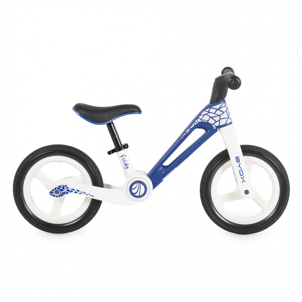 Bicicleta de echilibru fara pedale pentru copii Byox Foldy Blue, Design pliabil, Roti 12 inch din PU rezistent, Sezut ergonomic reglabil, Manere confortabile antiderapante, Varsta recomandata 2ani+ - 2