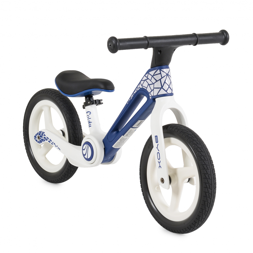 Bicicleta de echilibru fara pedale pentru copii Byox Foldy Blue, Design pliabil, Roti 12 inch din PU rezistent, Sezut ergonomic reglabil, Manere confortabile antiderapante, Varsta recomandata 2ani+ - 3