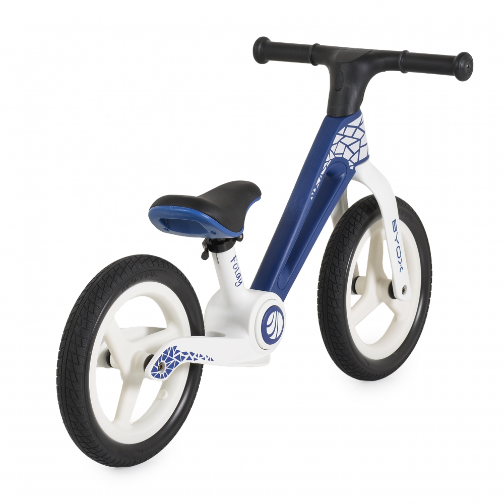Bicicleta de echilibru fara pedale pentru copii Byox Foldy Blue, Design pliabil, Roti 12 inch din PU rezistent, Sezut ergonomic reglabil, Manere confortabile antiderapante, Varsta recomandata 2ani+ - 4