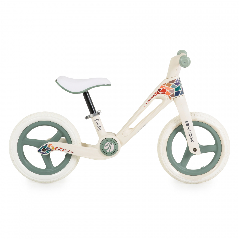Bicicleta de echilibru fara pedale pentru copii Byox Foldy Green, Design pliabil, Roti 12 inch din PU rezistent, Sezut ergonomic reglabil, Manere confortabile antiderapante, Varsta recomandata 2ani+ - 1 | YEO