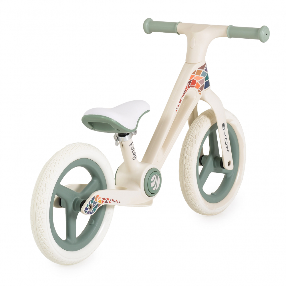 Bicicleta de echilibru fara pedale pentru copii Byox Foldy Green, Design pliabil, Roti 12 inch din PU rezistent, Sezut ergonomic reglabil, Manere confortabile antiderapante, Varsta recomandata 2ani+ - 3