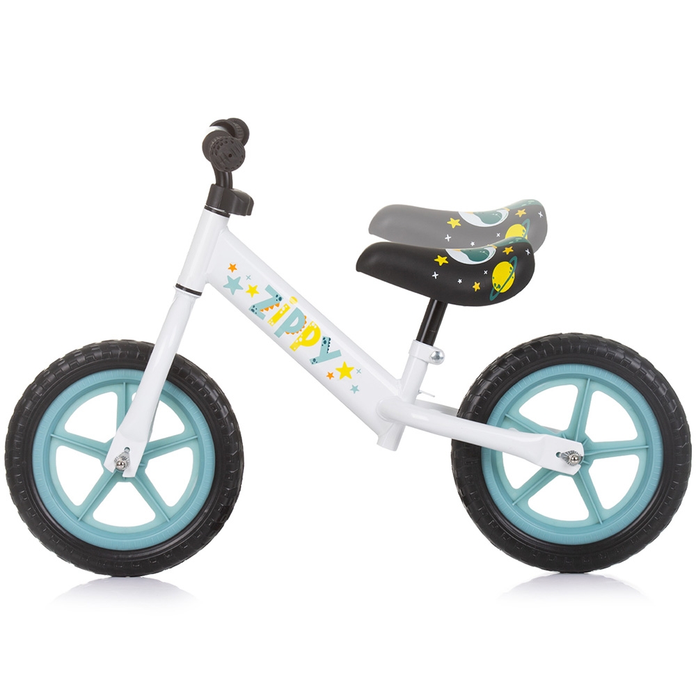 Bicicleta pentru copii Chipolino Zippy Blue fara pedale, scaun reglabil, manere antiderapante, greutate suportata 25 kg, varsta 3 ani+