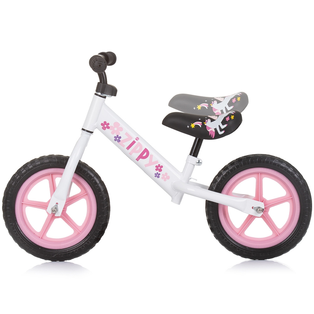 Bicicleta pentru copii Chipolino Zippy Pink fara pedale, scaun reglabil, manere antiderapante, greutate suportata 25 kg, varsta 3 ani+