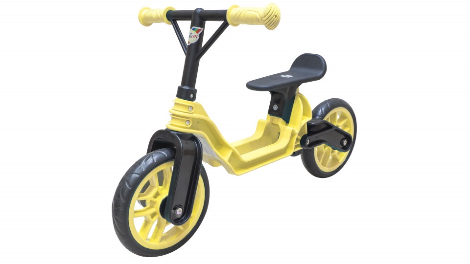 Bicicleta fara pedale Malipen cu cadru din plastic galben