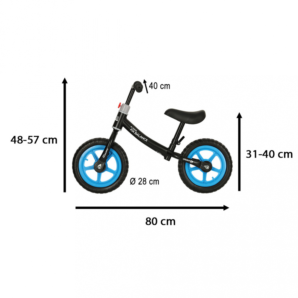 Bicicleta de echilibru fara pedale pentru copii, Ikonka, cu Ghidonul si Saua reglabile in inaltime, greutate redusa 1.8 kg, Trike Fix Balance Blue - 3 | YEO