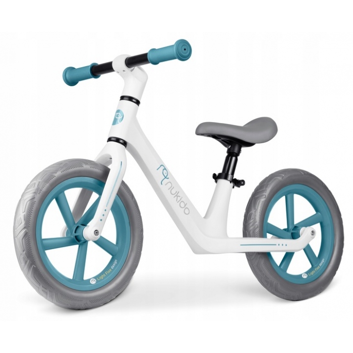 Bicicleta fara pedale pentru copii 87x39x54 cm, roti EVA, Light Flee Nukido Albastru-Alb