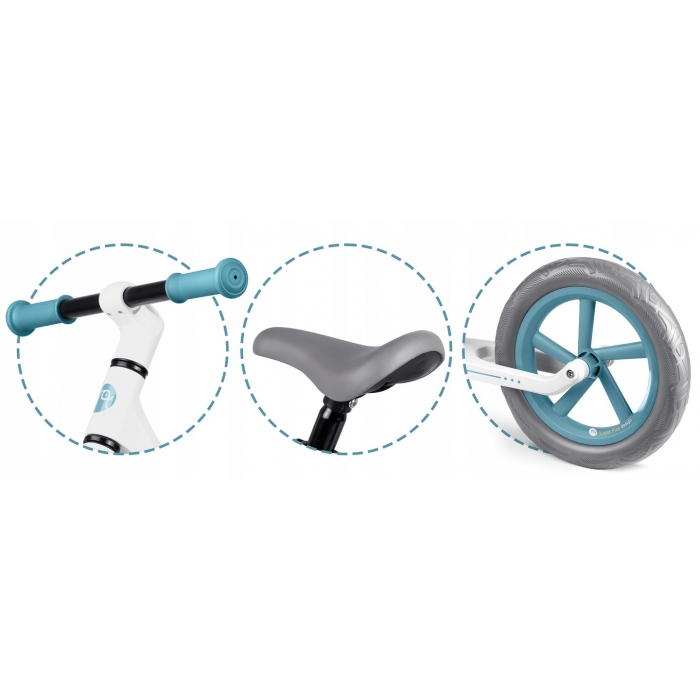 Bicicleta fara pedale pentru copii 87x39x54 cm, roti EVA, Light Flee Nukido Albastru-Alb - 3