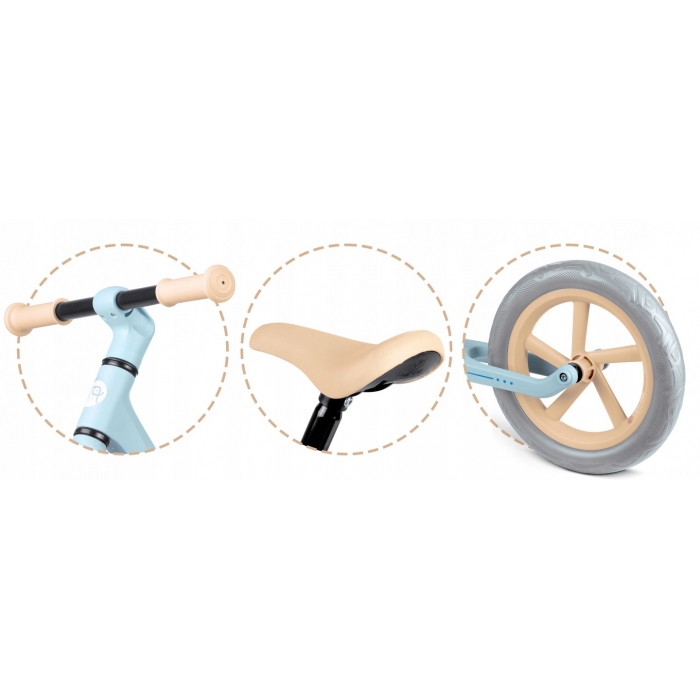 Bicicleta fara pedale pentru copii Nukido Light Flee Albastru 87x39x54 cm,de la 2ani, roti EVA,sezut moale cu inaltime reglabila intre 35-41 cm,cadru rezistent,manere cauciucate ergonomice cu opritori - 3