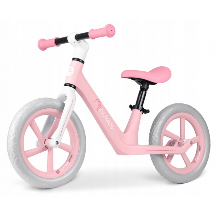 Bicicleta fara pedale pentru copii 87x39x54 cm, roti EVA, Light Flee Nukido Roz