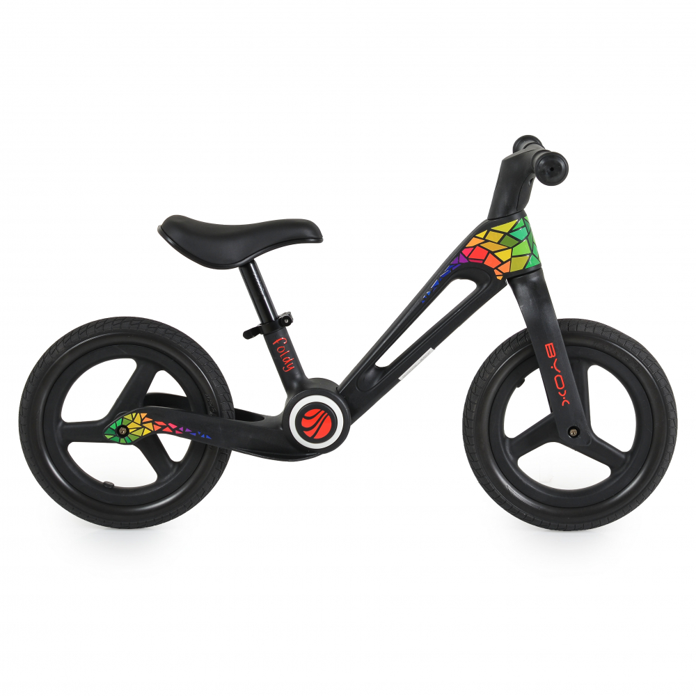 Bicicleta de echilibru fara pedale pentru copii Byox Foldy Black, Design pliabil, Roti 12 inch din PU rezistent, Sezut ergonomic reglabil, Manere confortabile antiderapante, Varsta recomandata 2ani+ - 1 | YEO