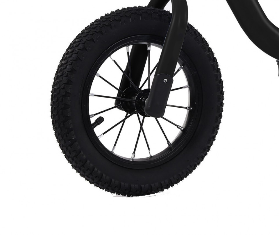 Bicicleta pentru copii Novokids SplendOr Balance Bike 120 Negru, pedagogica fara pedale, cu Roti gonflabile din cauciuc de 12 inch, 1-5 ani, Maxim 30 kg, Cadru otel, Ghidon si sa reglabile pe inaltime