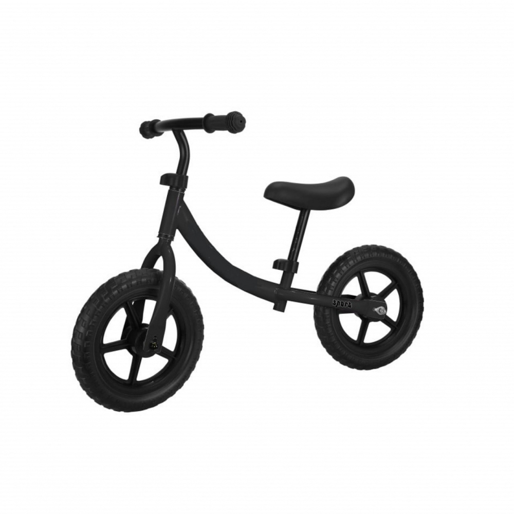 Bicicleta pentru copii Novokids SplendOr Balance Bike 121 Negru pedagogica fara pedale, Roti 12 inch, 1-5 ani, Maxim 30 kg, Cadru otel, Roti din spuma cauciucata EVA, Ghidon si sa reglabile pe inaltime