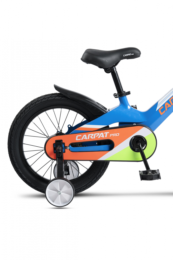 Bicicleta pentru copii Carpat PRO C16122B AlbastruPortocaliu 4-6 ani Cadru Aluminiu, Frana spate tambur, frana fata V-Brake, Aparatoare lant, Aparatori noroi fataspate, Sonerie, Cabluri trase prin cadru, 16 inch - 3