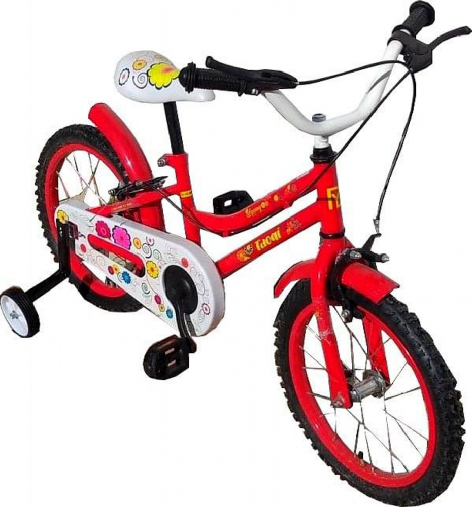 Bicicleta pentru copii Novokids My first Bike Rosu, roti 16 inch, greutate admisa 35 kg, cadru din otel, roti ajutatoare, ghidon reglabil pe inaltime