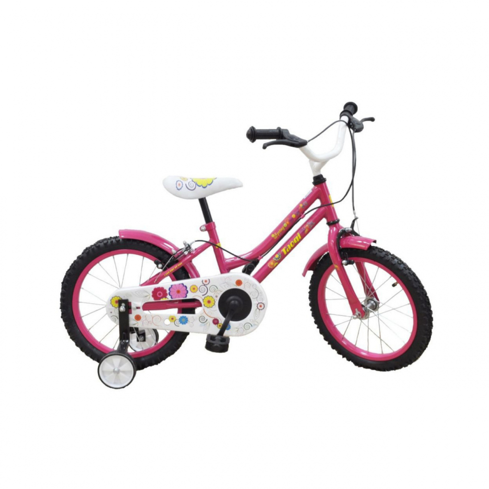 Bicicleta pentru copii Novokids My first Bike Roz, roti 16 inch, greutate admisa 35 kg, cadru din otel, roti ajutatoare, ghidon reglabil pe inaltime