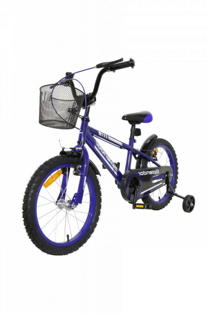 Bicicleta pentru copii Novokids SplendOr Boom Edition Albastru, Cosulet, Roti 12 inch, Greutate admisa 30 kg, Cadru otel, Roti ajutatoare, Ghidon reglabil