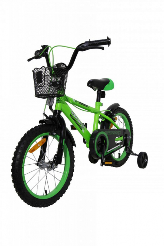 Bicicleta pentru copii Novokids SplendOr Boom Edition Verde, Cosulet, Roti 12 inch, Greutate admisa 30 kg, Cadru otel, Roti ajutatoare, Ghidon reglabil