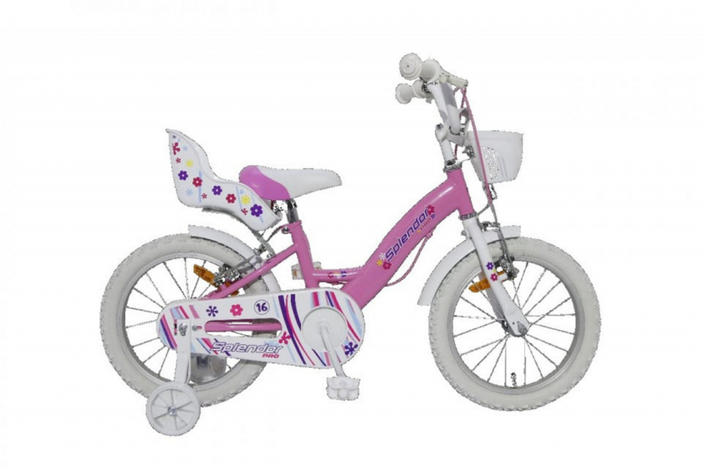 Bicicleta pentru copii Novokids SplendOr PRO Line Edition Roz, Cosulet, Roti 16 inch, Maxim 35 kg, Cadru din otel, Roti ajutatoare detasabile, Ghidon reglabil pe inaltime - 3